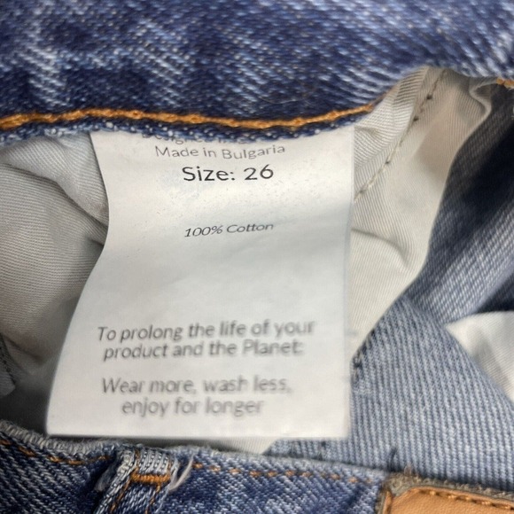 Saint & Sofia Jeans Size 26 Wide Straight Leg Hight Waist Denim Blue Medium Wash - Picture 9 of 9